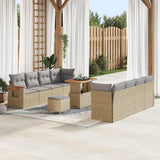 vidaXL Tuinbank Set met kussen 12 pcs Zwart poly rattan
