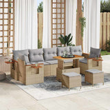 vidaXL Tuinbank Set met kussen 13 pcs Zwart poly rattan