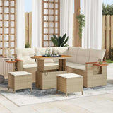 vidaXL Tuinbank Set met kussen 9 pcs Zwart poly rattan