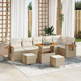 vidaXL Tuinbank Set met kussen 11 pcs Zwart poly rattan
