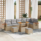 vidaXL Tuinbank Set met kussen 11 pcs Zwart poly rattan