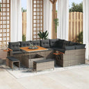 vidaXL Tuinbank Set met kussen 13 pcs Zwart poly rattan