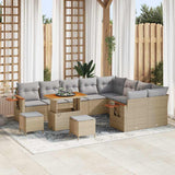 vidaXL Tuinbank Set met kussen 13 pcs Zwart poly rattan