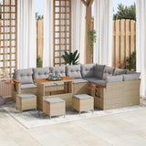 vidaXL Tuinbank Set met kussen 13 pcs Zwart poly rattan