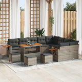 vidaXL Tuinbank Set met kussen 13 pcs Zwart poly rattan