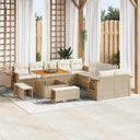 vidaXL Tuinbank Set met kussen 17 pcs Zwart poly rattan