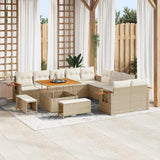 vidaXL Tuinbank Set met kussen 17 pcs Zwart poly rattan