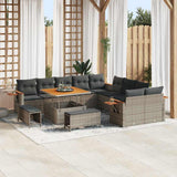 vidaXL Tuinbank Set met kussen 17 pcs Zwart poly rattan