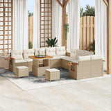 vidaXL Tuinbank Set met kussen 17 pcs Zwart poly rattan