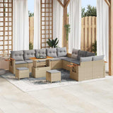 vidaXL Tuinbank Set met kussen 17 pcs Zwart poly rattan