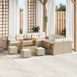 vidaXL Tuinbank Set met kussen 17 pcs Zwart poly rattan