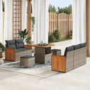 vidaXL Tuinbank Set met kussen 10 pcs Zwart poly rattan