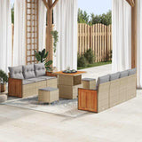 vidaXL Garden Sofa Set with Cushions 13 pcs Black Poly Rattan
