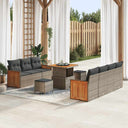 vidaXL Garden Sofa Set with Cushions 13 pcs Black Poly Rattan