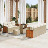 vidaXL Garden Sofa Set with Cushions 13 pcs Black Poly Rattan