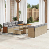 vidaXL Garden Sofa Set with Cushions 12 pcs Black Poly Rattan