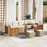 vidaXL Tuinbank Set met kussen 13 pcs Zwart poly rattan