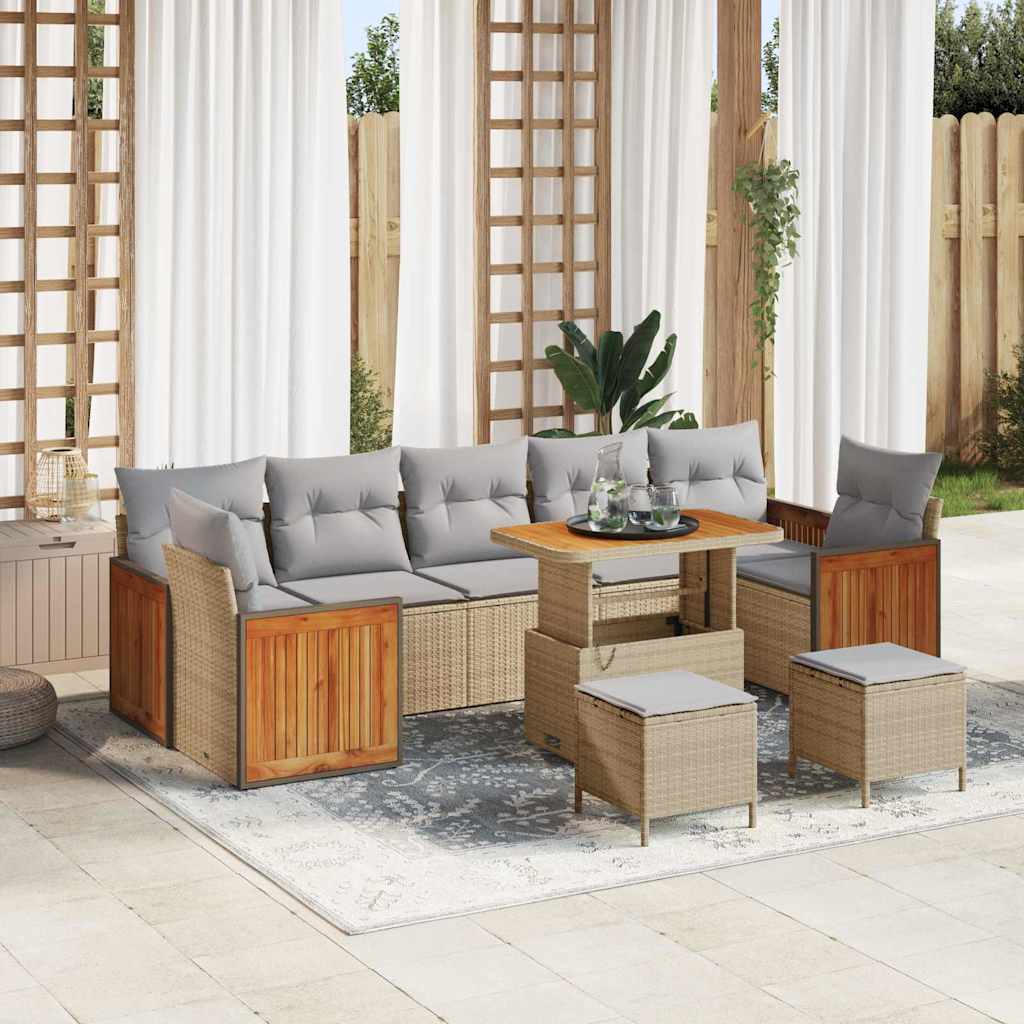 vidaXL Tuinbank Set met kussen 13 pcs Zwart poly rattan