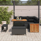 vidaXL Tuinbank Set met kussen 9 pcs Zwart poly rattan