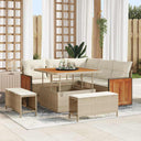 vidaXL Tuinbank Set met kussen 9 pcs Zwart poly rattan