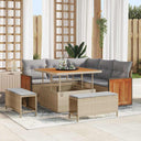 vidaXL Tuinbank Set met kussen 9 pcs Zwart poly rattan