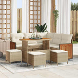 vidaXL Tuinbank Set met kussen 9 pcs Zwart poly rattan