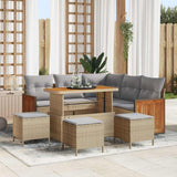 vidaXL Tuinbank Set met kussen 9 pcs Zwart poly rattan
