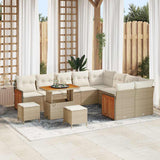 vidaXL Tuinbank Set met kussen 13 pcs Zwart poly rattan