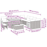 vidaXL Tuinbank Set met kussen 17 pcs Zwart poly rattan