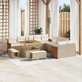 vidaXL Tuinbank Set met kussen 17 pcs Zwart poly rattan