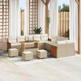 vidaXL Tuinbank Set met kussen 17 pcs Zwart poly rattan