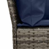 vidaXL Tuinbank 5-zits met kussens poly rattan grijs