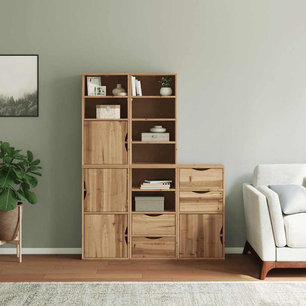 vidaXL Bijzetkasten 4 st ODDA 40x24x79 cm massief grenenhout