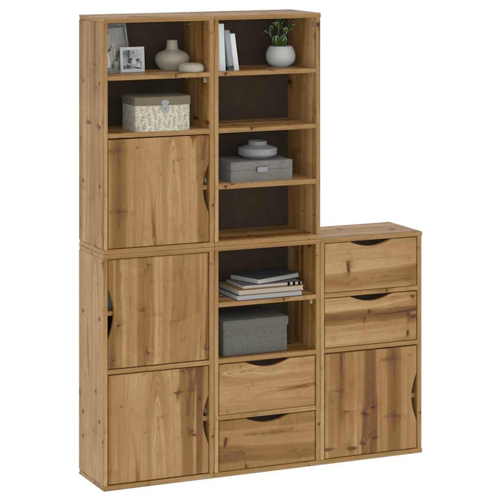 vidaXL Bijzetkasten 4 st ODDA 40x24x79 cm massief grenenhout
