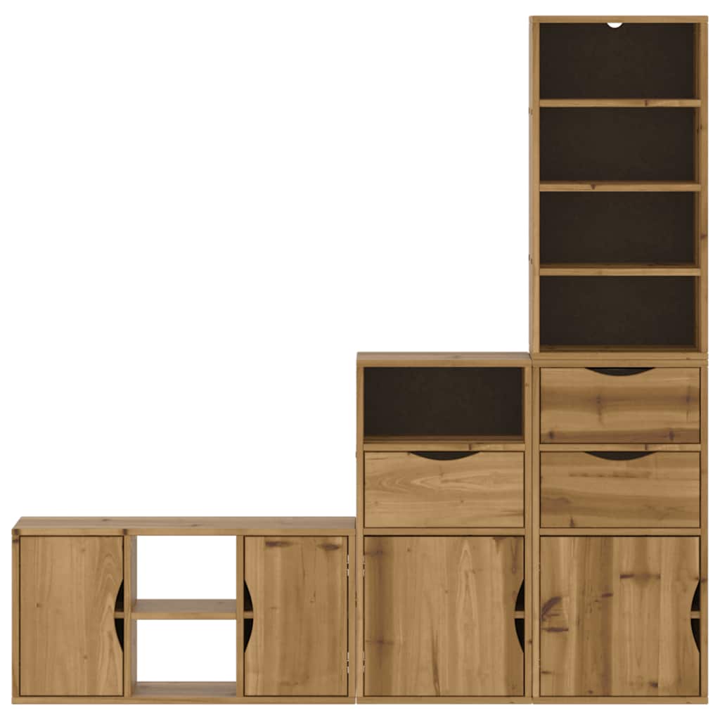 vidaXL 4-piece TV cabinet with storage "ODDA" solid pine wood