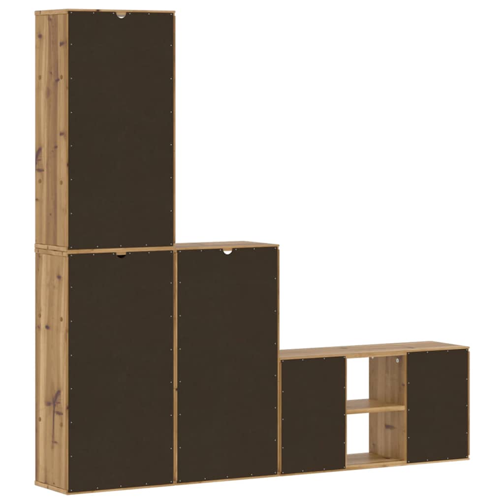 vidaXL 4-piece TV cabinet with storage "ODDA" solid pine wood