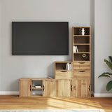 vidaXL 4-piece TV cabinet with storage "ODDA" solid pine wood