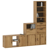 vidaXL 4-piece TV cabinet with storage "ODDA" solid pine wood