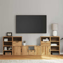 vidaXL 4-piece TV cabinet with storage "ODDA" solid pine wood