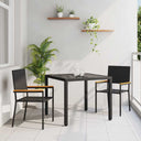 vidaXL Tuin Eettafel Set 3 pcs Zwart poly rattan