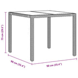 vidaXL Tuin Eettafel Set 3 pcs Zwart poly rattan