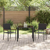 vidaXL Tuin Eettafel Set 3 pcs Zwart poly rattan