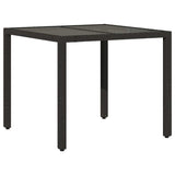 vidaXL Tuin Eettafel Set 3 pcs Zwart poly rattan
