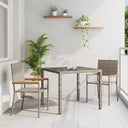 vidaXL Tuin Eettafel Set 3 pcs Zwart poly rattan