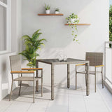 vidaXL Tuin Eettafel Set 3 pcs Zwart poly rattan