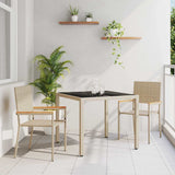 vidaXL Tuin Eettafel Set 3 pcs Zwart poly rattan
