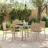 vidaXL Tuin Eettafel Set 3 pcs Zwart poly rattan