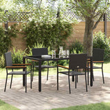 vidaXL Tuin Eettafel Set 3 pcs Zwart poly rattan