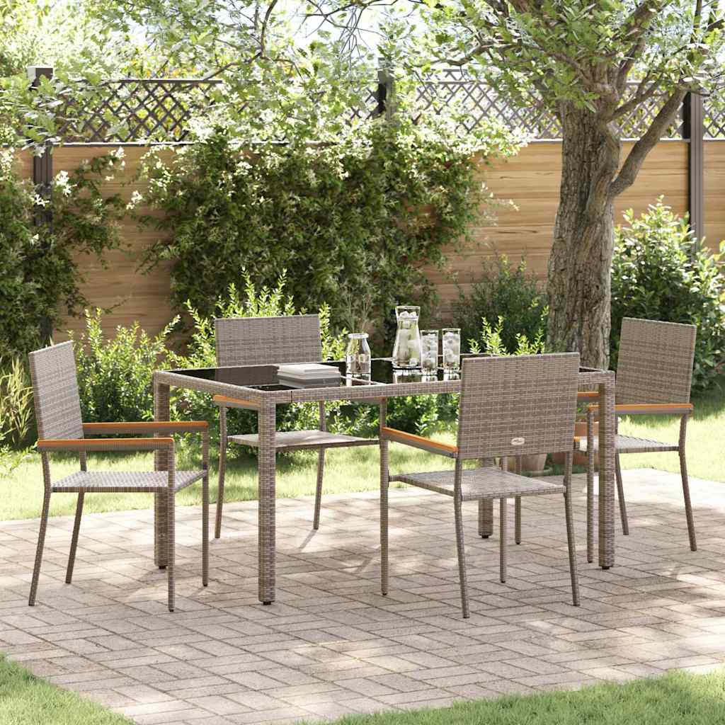 vidaXL Tuin Eettafel Set 3 pcs Zwart poly rattan