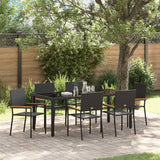 vidaXL Tuin Eettafel Set 3 pcs Zwart poly rattan
